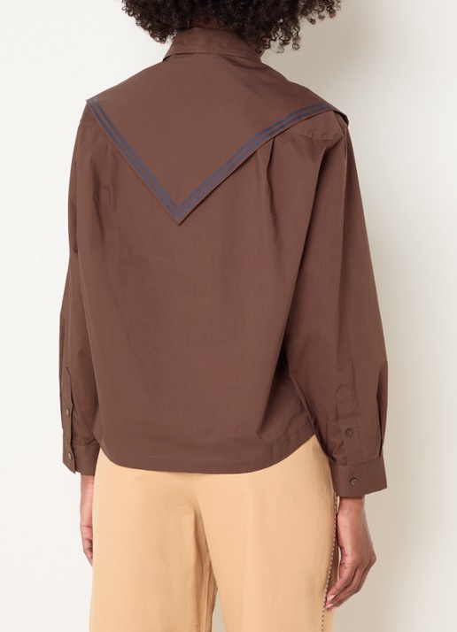 Claudie Pierlot Blouse met sjaalkraag - achterkant 2 bruin