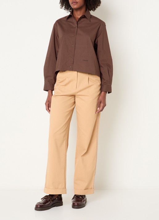 Claudie Pierlot Blouse met sjaalkraag - voorkant 4 bruin