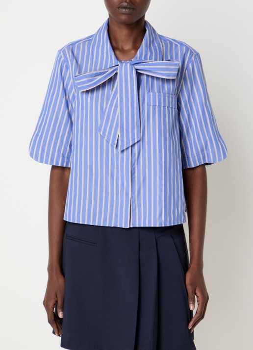 Claudie Pierlot Blouse met streepprint en sjaalkraag