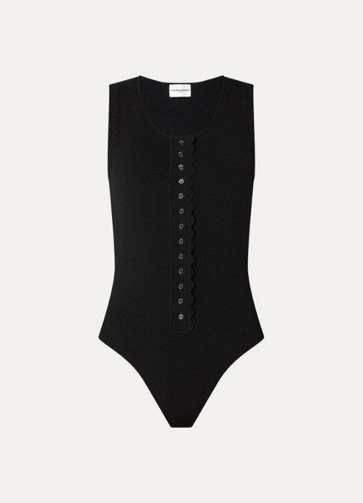 Claudie Pierlot Body top met ronde hals - voorkant zwart