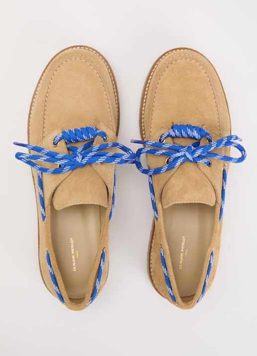 Claudie Pierlot Bootschoen van suède - detail 4 camel