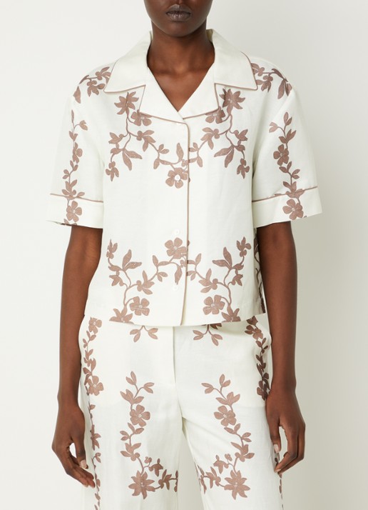 Claudie Pierlot Caulafleur blouse in linnenblend met bloemenprint