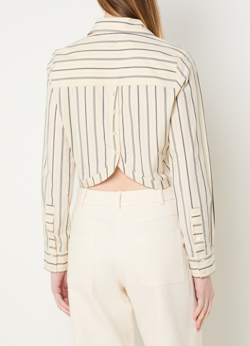 Claudie Pierlot Cecile cropped blouse met streepprint