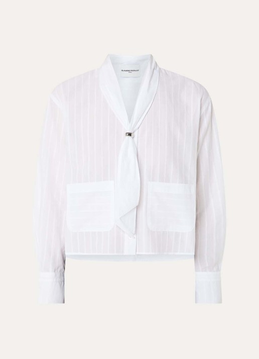Claudie Pierlot Charlie blouse met opgestikte zakken - voorkant wit