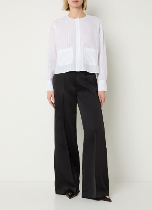 Claudie Pierlot Charlie blouse met opgestikte zakken - voorkant 2 wit