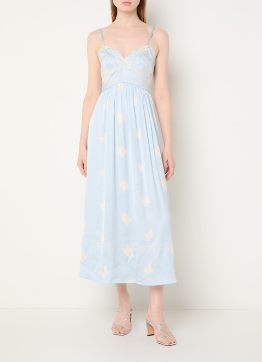 Claudie Pierlot Clair midi jurk met borduring en bloemenprint