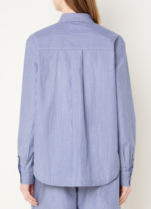 Claudie Pierlot Clarina blouse met borduring - achterkant blauw