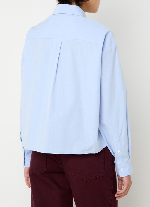 Claudie Pierlot Clemence blouse van katoen - achterkant lichtblauw