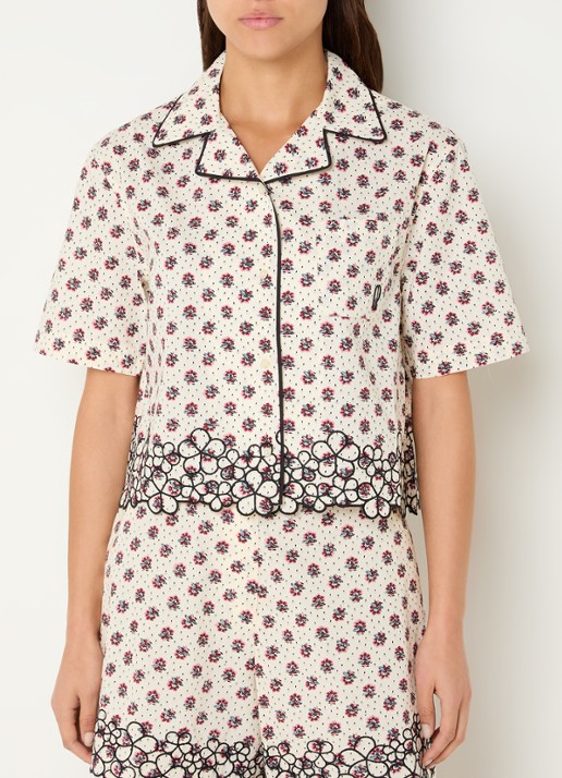 Claudie Pierlot Corine blouse met bloemenprint en borduring