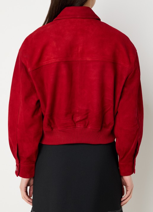 Claudie Pierlot Cory bomberjack van suède  - achterkant rood