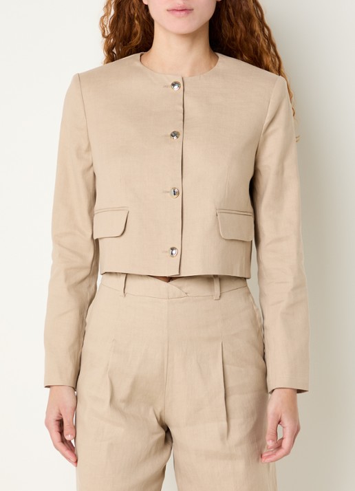 Claudie Pierlot Cropped blazer in linnenblend