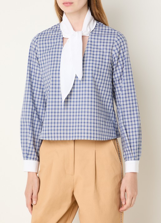 Claudie Pierlot Cropped tuniek met strikkraag en cut-out detail
