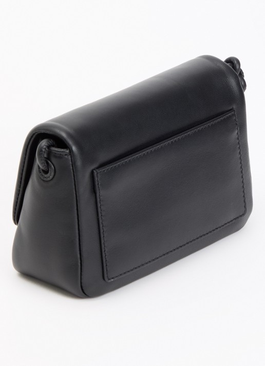 Claudie Pierlot Crossbodytas van lamsleer met logo  - achterkant 2 zwart
