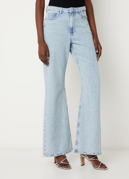 Claudie Pierlot Doriane high waist wide leg jeans met lichte wassing en steekzakken