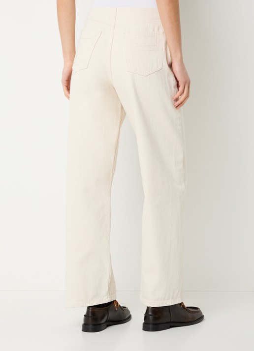 Claudie Pierlot Doris high waist straight leg jeans met gekleurde wassing - achterkant creme