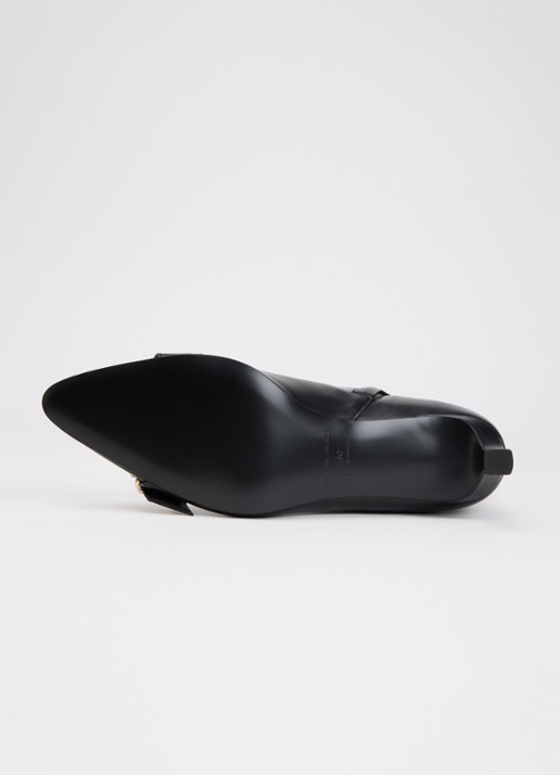 Claudie Pierlot Enkellaarsje van leer met gesp detail - detail 4 zwart