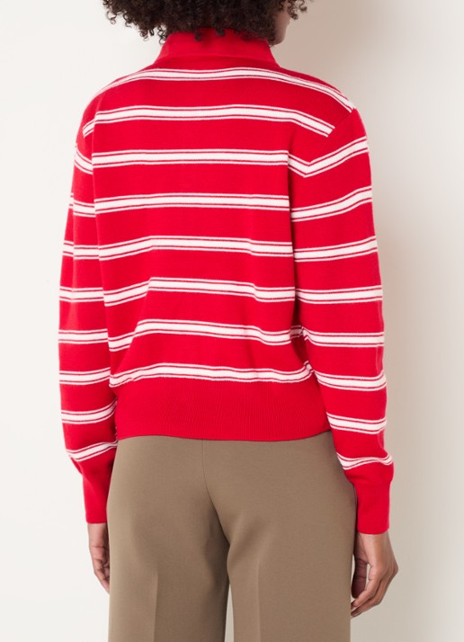 Claudie Pierlot Fijngebreid vest met streepprint - achterkant 4 rood