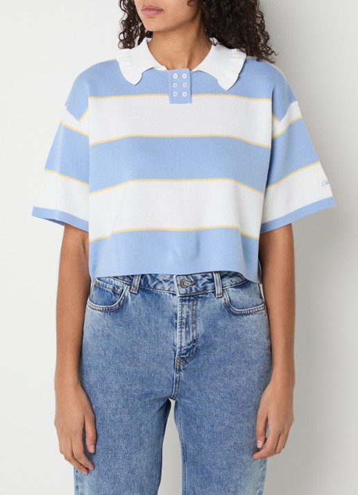 Claudie Pierlot Fijngebreide top in wolblend met streepprint