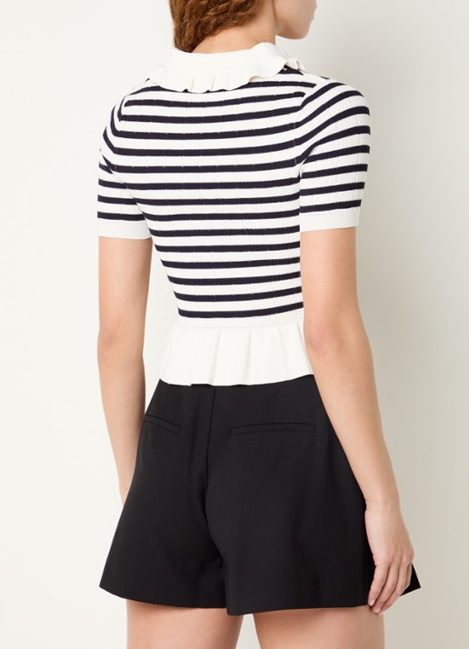 Claudie Pierlot Fijngebreide top met cut-out detail - achterkant 4 wit