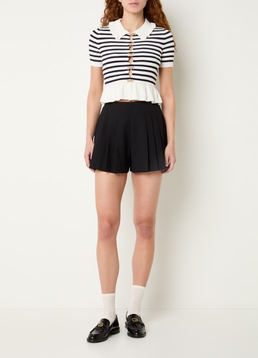 Claudie Pierlot Fijngebreide top met cut-out detail - voorkant 2 wit
