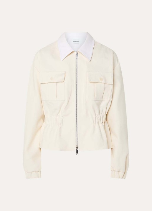 Claudie Pierlot Gallo jack met klepzakken - voorkant creme
