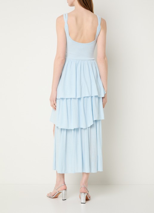 Claudie Pierlot Gelaagde midi jurk - achterkant 4 lichtblauw