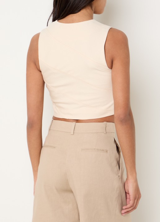 Claudie Pierlot Gilet met V-hals - achterkant 4 creme