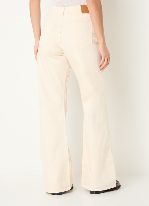 Claudie Pierlot High waist flared jeans met gekleurde wassing - achterkant beige