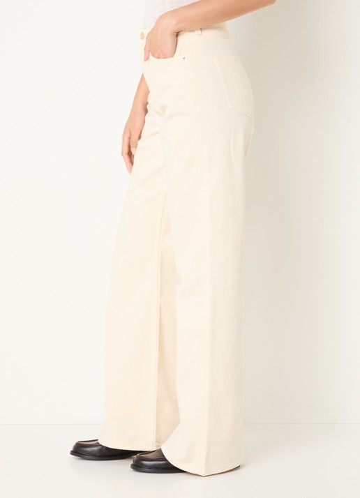 Claudie Pierlot High waist flared jeans met gekleurde wassing - detail 3 beige