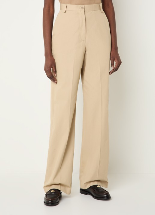 Claudie Pierlot High waist loose fit chino met paspelzakken
