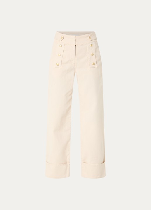 Claudie Pierlot High waist loose fit jeans met gekleurde wassing - voorkant 3 beige