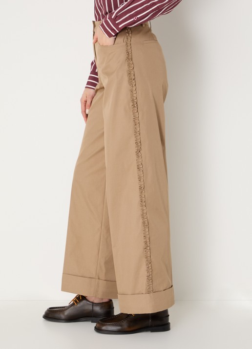 Claudie Pierlot High waist loose fit pantalon met steekzakken - detail 5 camel