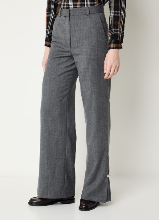 Claudie Pierlot High waist straight fit broek met steekzakken