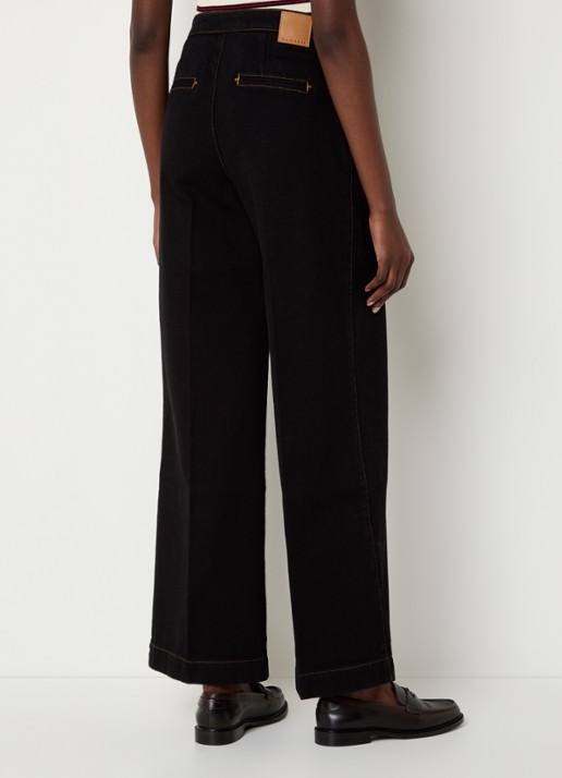Claudie Pierlot High waist straight fit jeans met gekleurde wassing - achterkant zwart