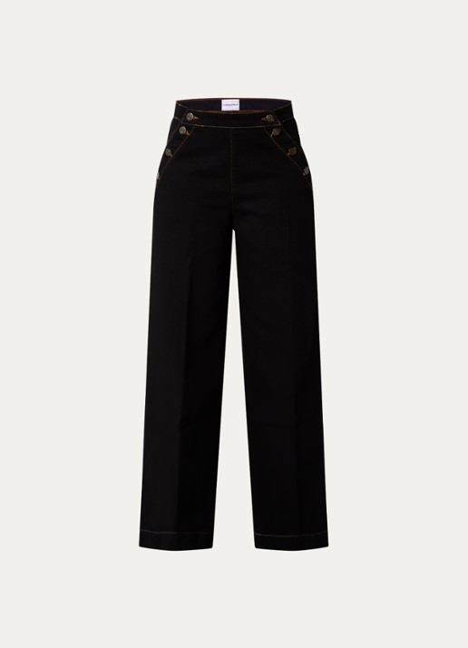 Claudie Pierlot High waist straight fit jeans met gekleurde wassing - voorkant 2 zwart