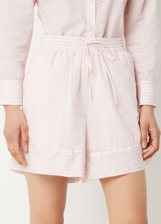 Claudie Pierlot High waist straight fit korte broek met streepprint