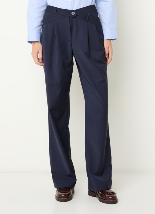 Claudie Pierlot High waist straight fit pantalon met steekzakken
