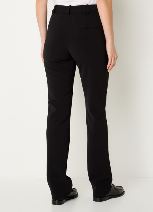Claudie Pierlot High waist straight fit pantalon met stretch - achterkant zwart