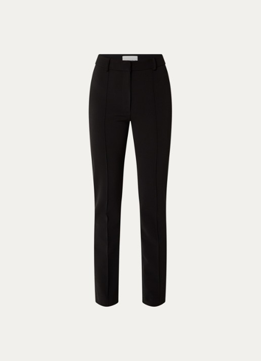 Claudie Pierlot High waist straight fit pantalon met stretch - voorkant 3 zwart