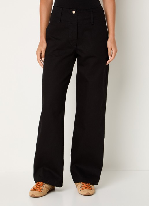 Claudie Pierlot High waist straight leg jeans met gekleurde wassing - detail 3 zwart