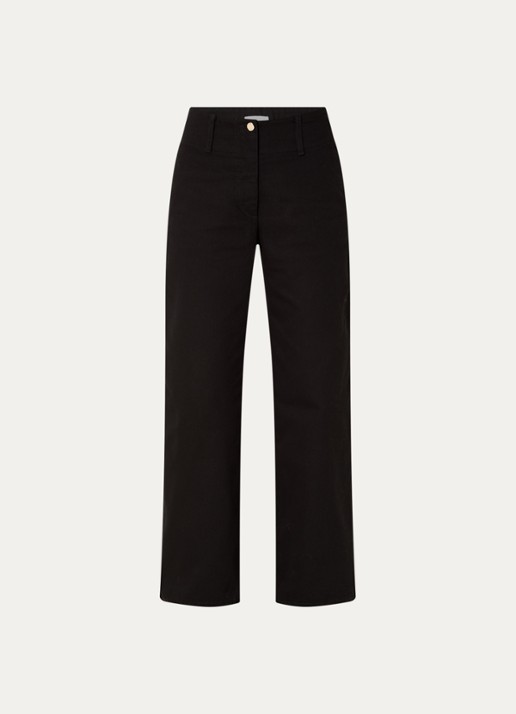 Claudie Pierlot High waist straight leg jeans met gekleurde wassing - voorkant zwart