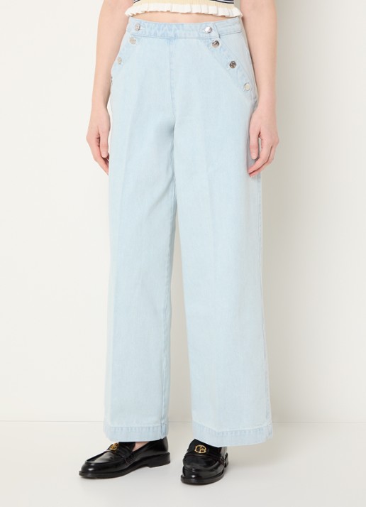 Claudie Pierlot High waist straight leg jeans met lichte wassing
