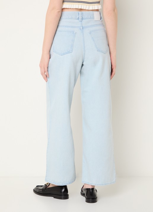 Claudie Pierlot High waist straight leg jeans met lichte wassing - achterkant 3 indigo