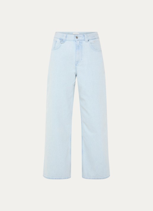 Claudie Pierlot High waist straight leg jeans met lichte wassing - voorkant indigo