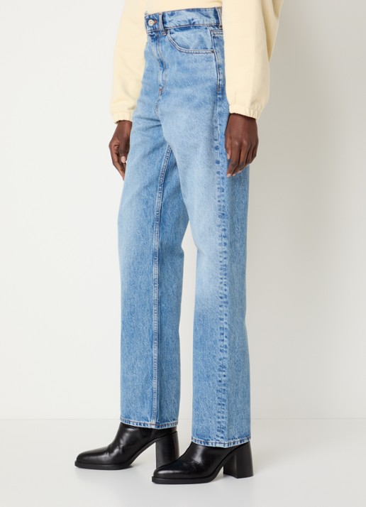 Claudie Pierlot High waist straight leg jeans met medium wassing - detail 5 indigo