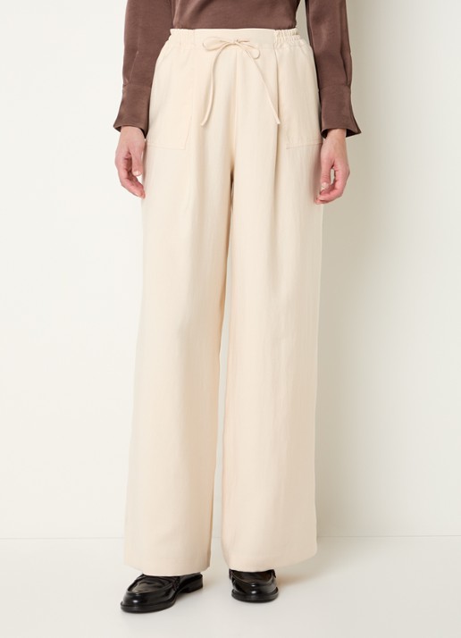 Claudie Pierlot High waist wide fit broek met steekzakken