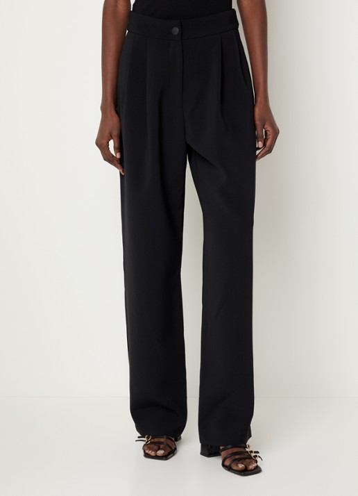 Claudie Pierlot High waist wide fit broek met steekzakken