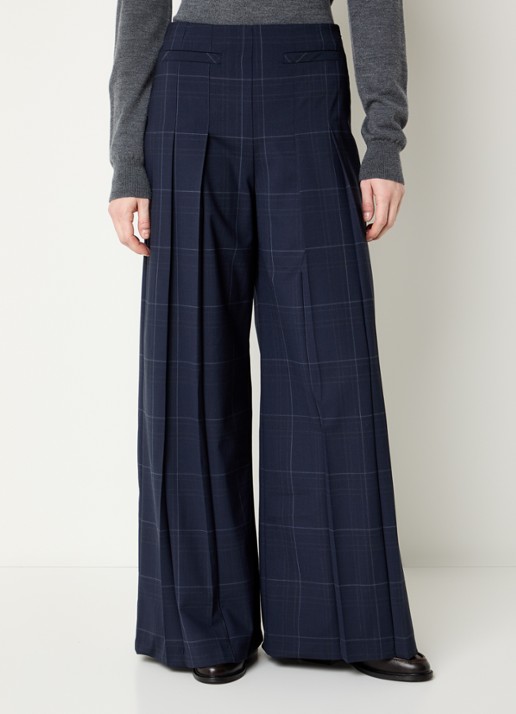 Claudie Pierlot High waist wide fit broek met steekzakken