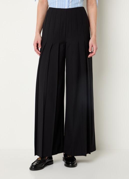 Claudie Pierlot High waist wide fit pantalon met plooien