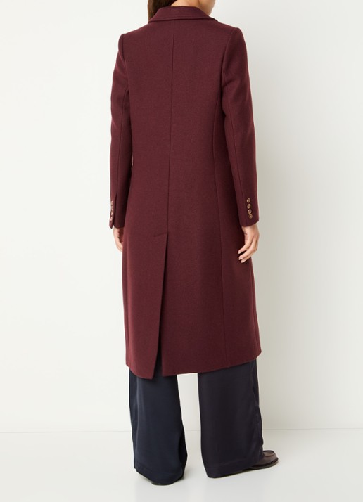 Claudie Pierlot Inny mantel van wolblend met klepzakken - achterkant 4 aubergine